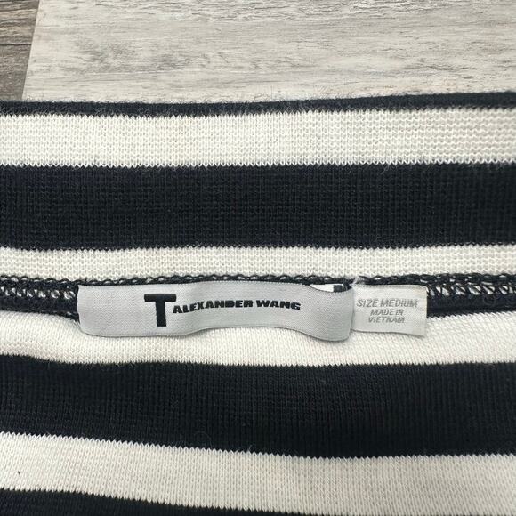 T by Alexander Wang Blue Black Womens M Engineer Stripe Viper Mini Pencil Skirt - Picture 3 of 7